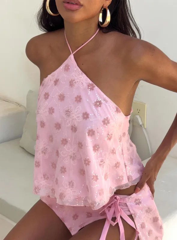 Remembering Tie Back Top Pink sold by Princess Polly