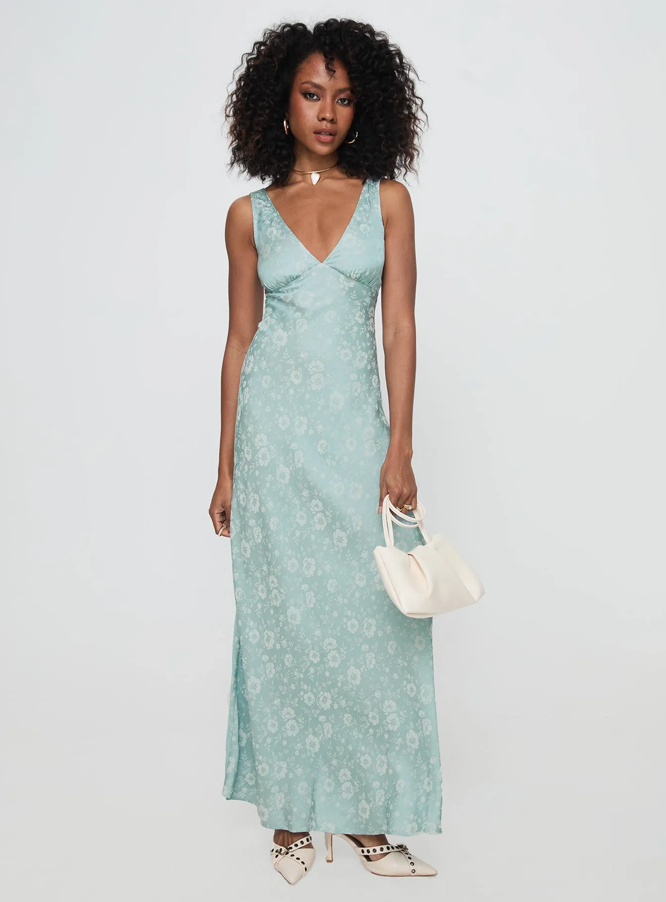 Nell Jacquard Maxi Dress Blue sold by Princess Polly product image thumbnail 3