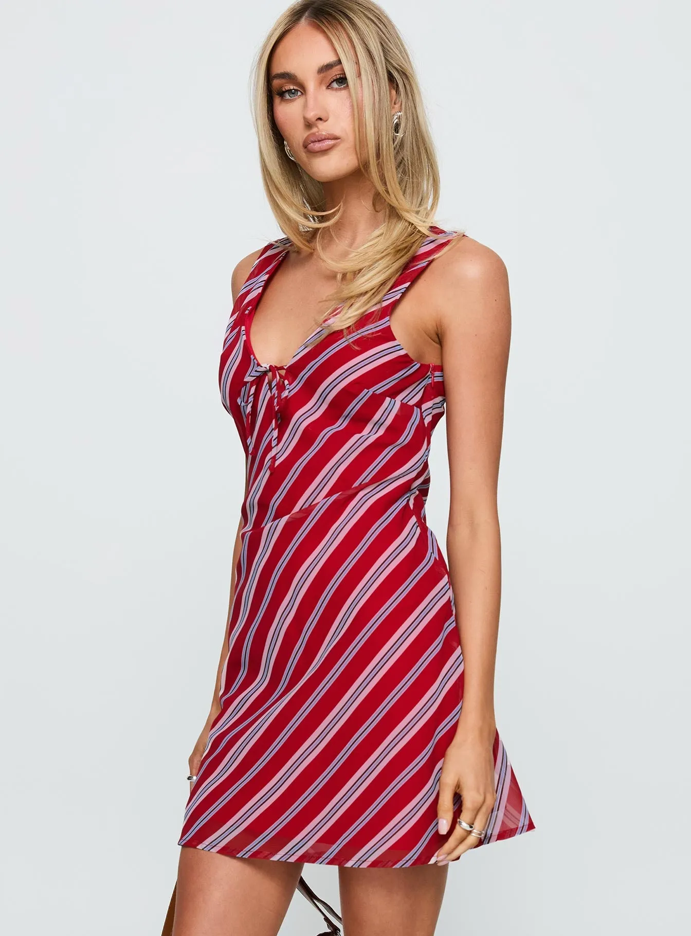 Nadiah Mini Dress Red Stripe sold by Princess Polly product image thumbnail 3
