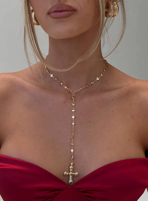 Sweet Talk Necklace Gold sold by Princess Polly