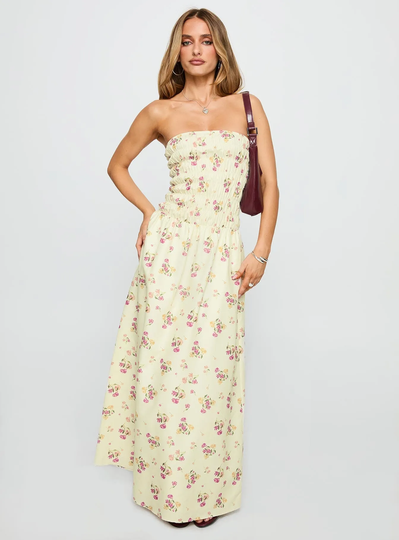Human Nature Strapless Maxi Dress Multi Floral sold by Princess Polly