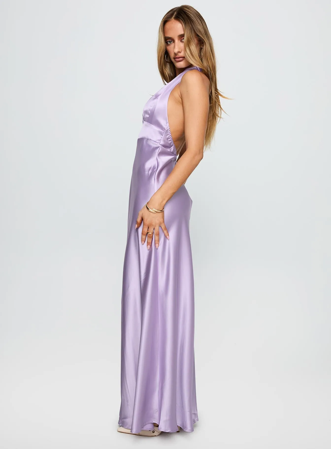 Big Screen Halter Maxi Dress Lilac sold by Princess Polly product image thumbnail 3