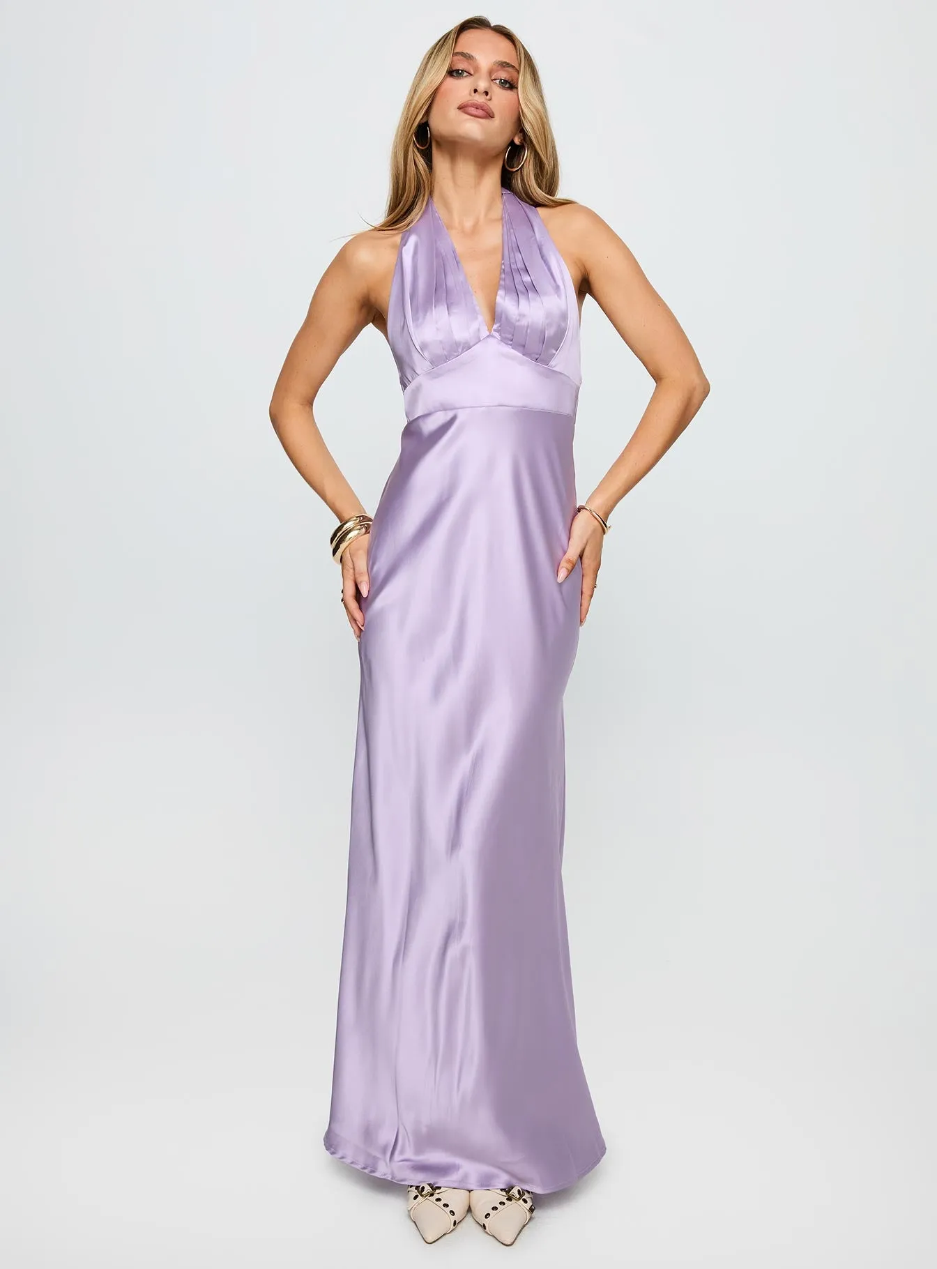 Big Screen Halter Maxi Dress Lilac sold by Princess Polly product image thumbnail 2