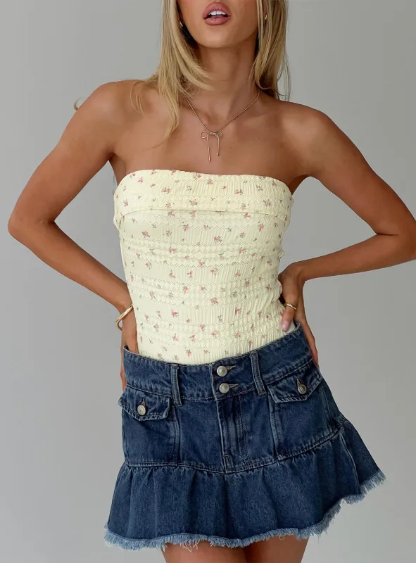 Majorette Strapless Bodysuit Cream sold by Princess Polly
