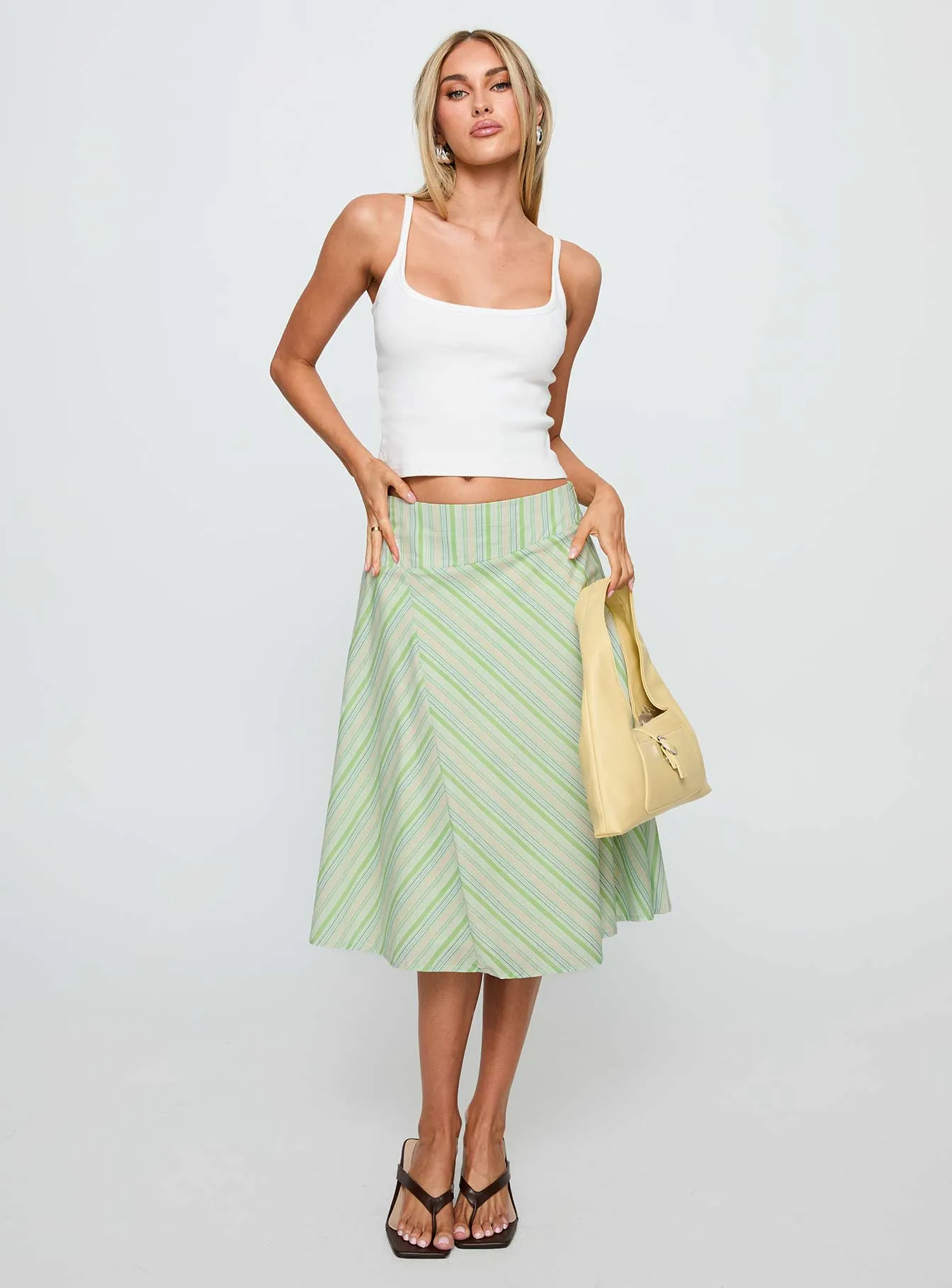 Vettie Midi Skirt Green Multi sold by Princess Polly product image thumbnail 3