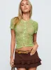 Lindy Button Up Sheer Top Green sold by Princess Polly
