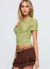 Lindy Button Up Sheer Top Green sold by Princess Polly