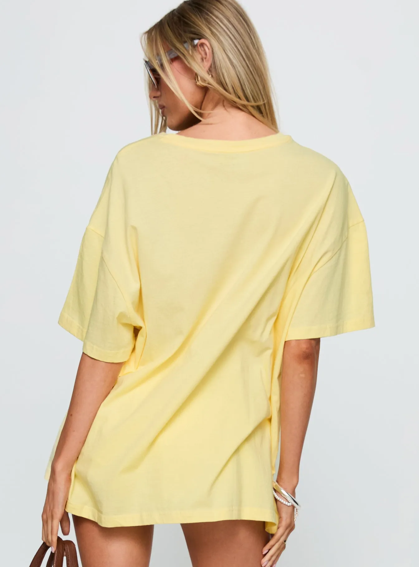 Amalfi Coast Oversized Graphic Tee Pastel Yellow sold by Princess Polly product image thumbnail 5