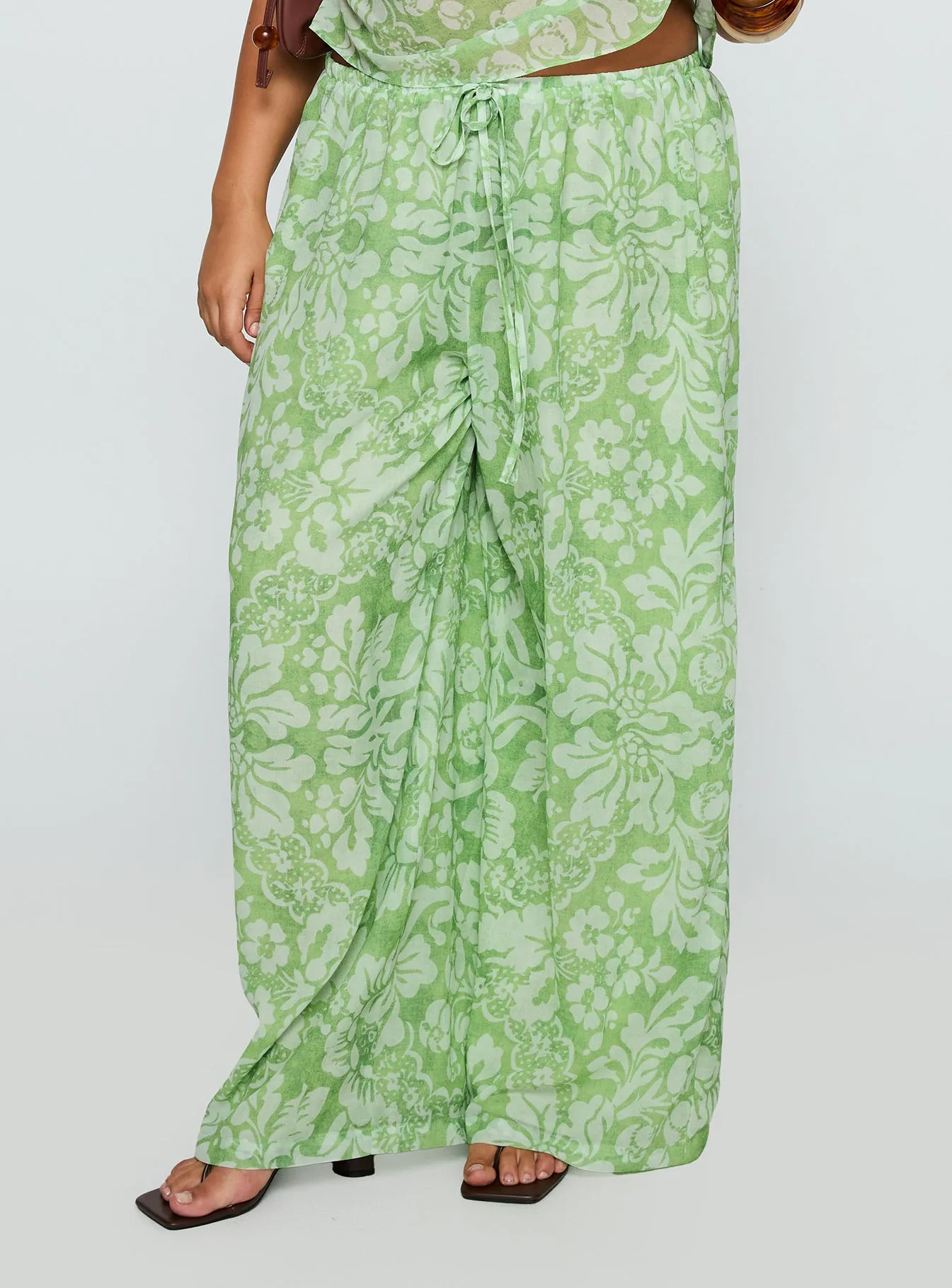Finesse Pants Green Floral Curve sold by Princess Polly product image thumbnail 2