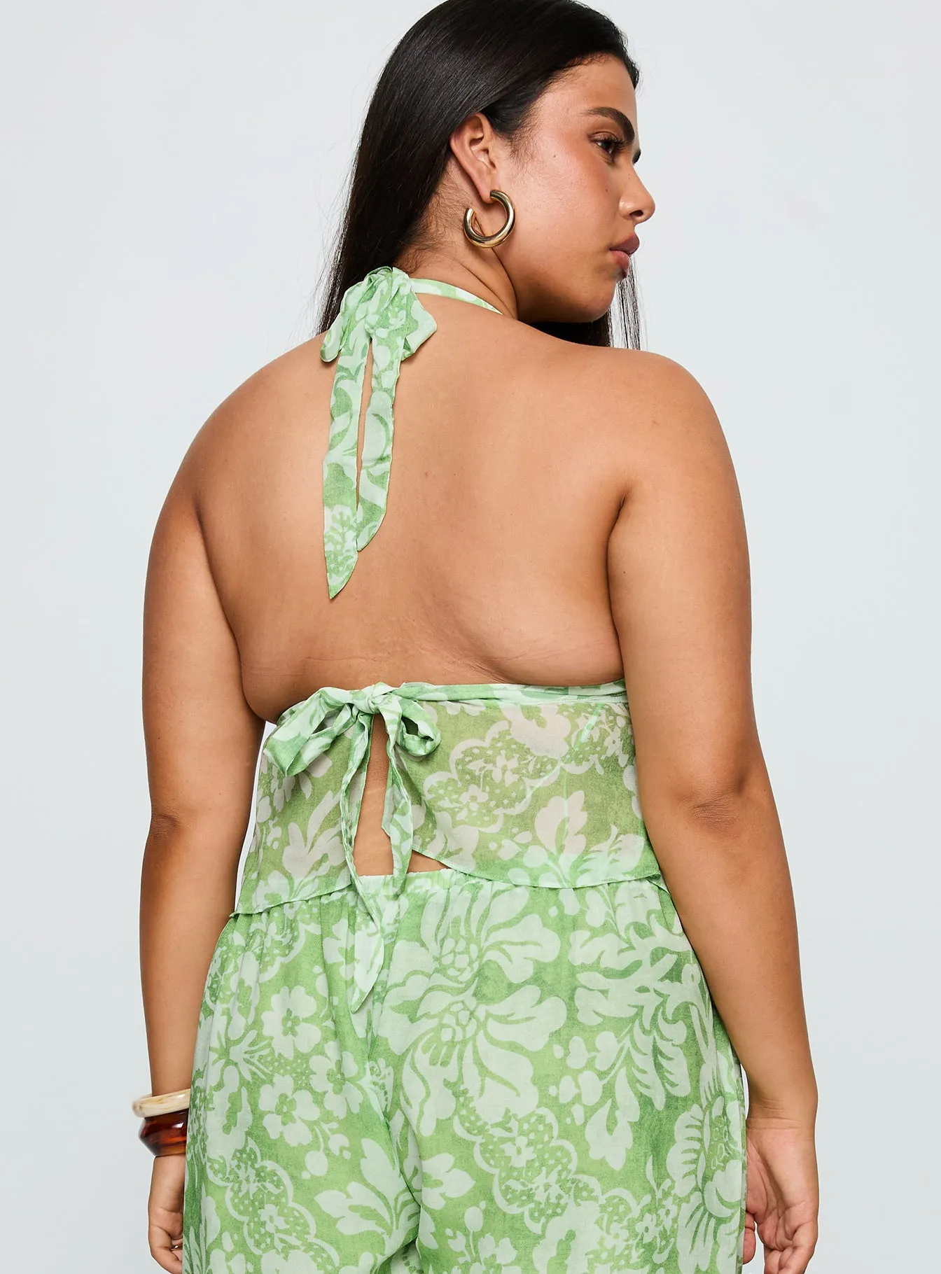 Finesse Halter Top Green Floral Curve sold by Princess Polly product image thumbnail 5