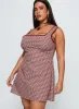 Dasha Mini Dress Red Check Curve sold by Princess Polly