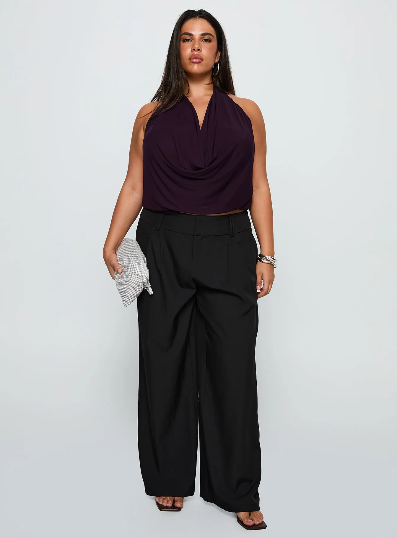 Carefree Days Cowl Neck Top Purple Curve sold by Princess Polly product image thumbnail 2