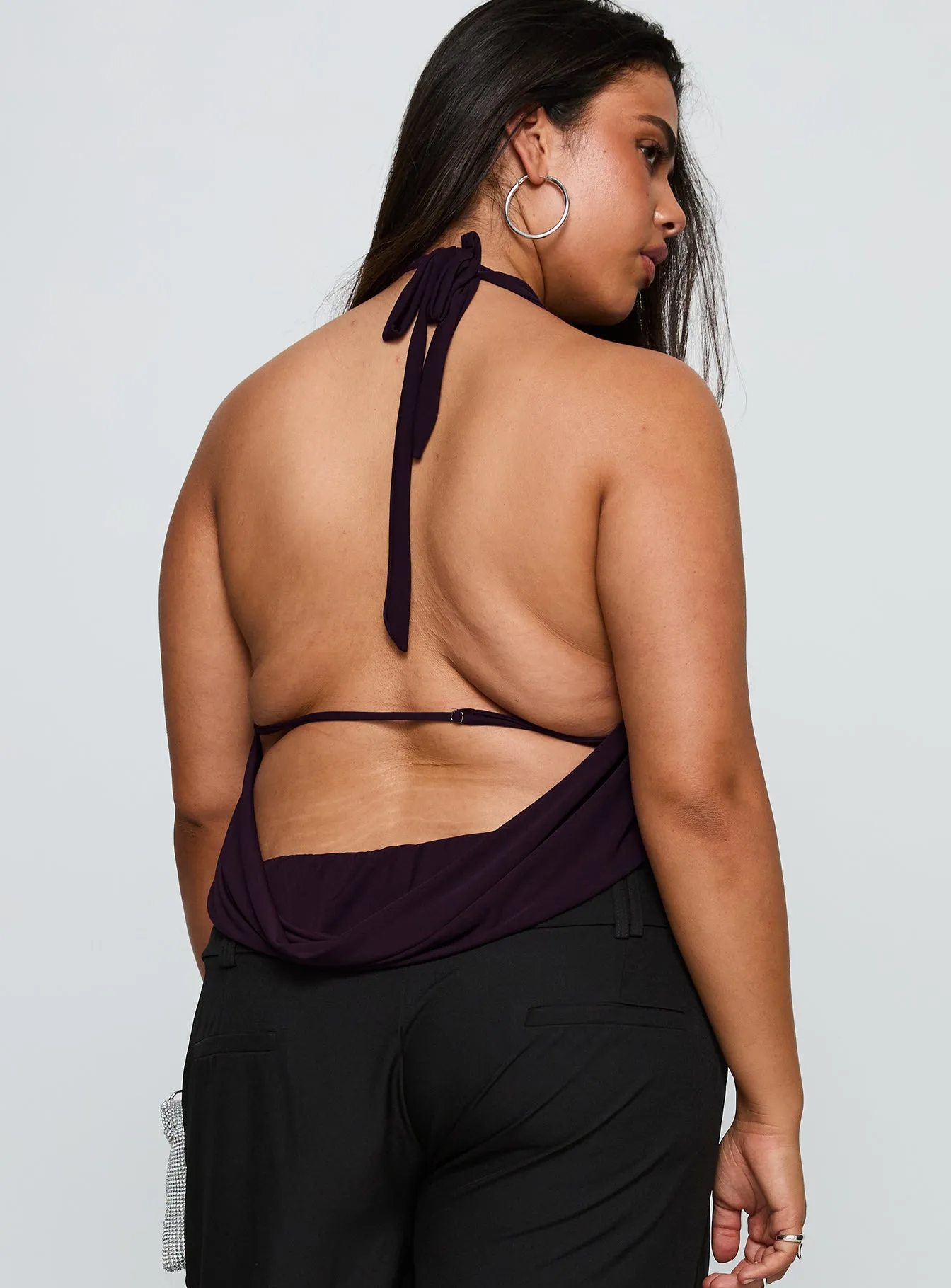Carefree Days Cowl Neck Top Purple Curve sold by Princess Polly product image thumbnail 4