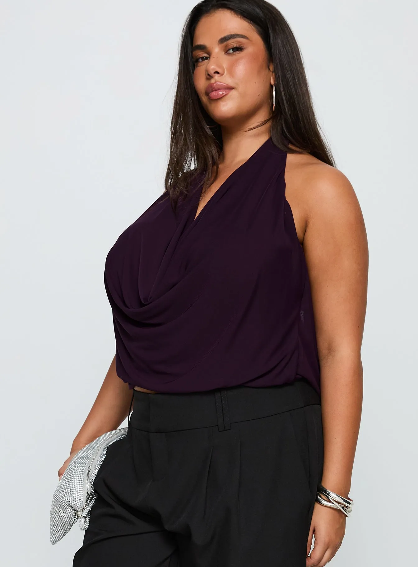 Carefree Days Cowl Neck Top Purple Curve sold by Princess Polly product image thumbnail 3