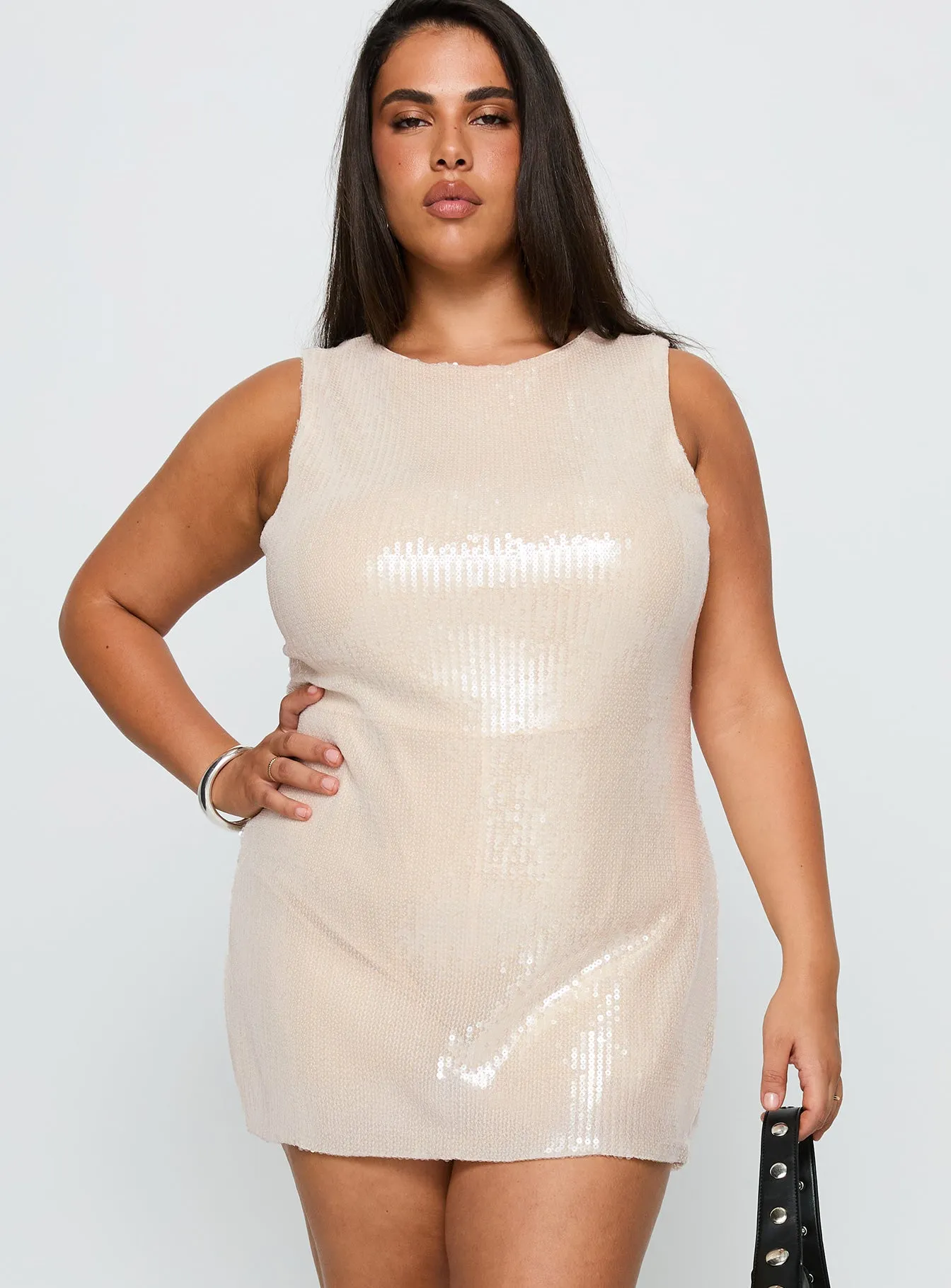 Yumiko Romper Champagne Sparkle Curve sold by Princess Polly product image thumbnail 2