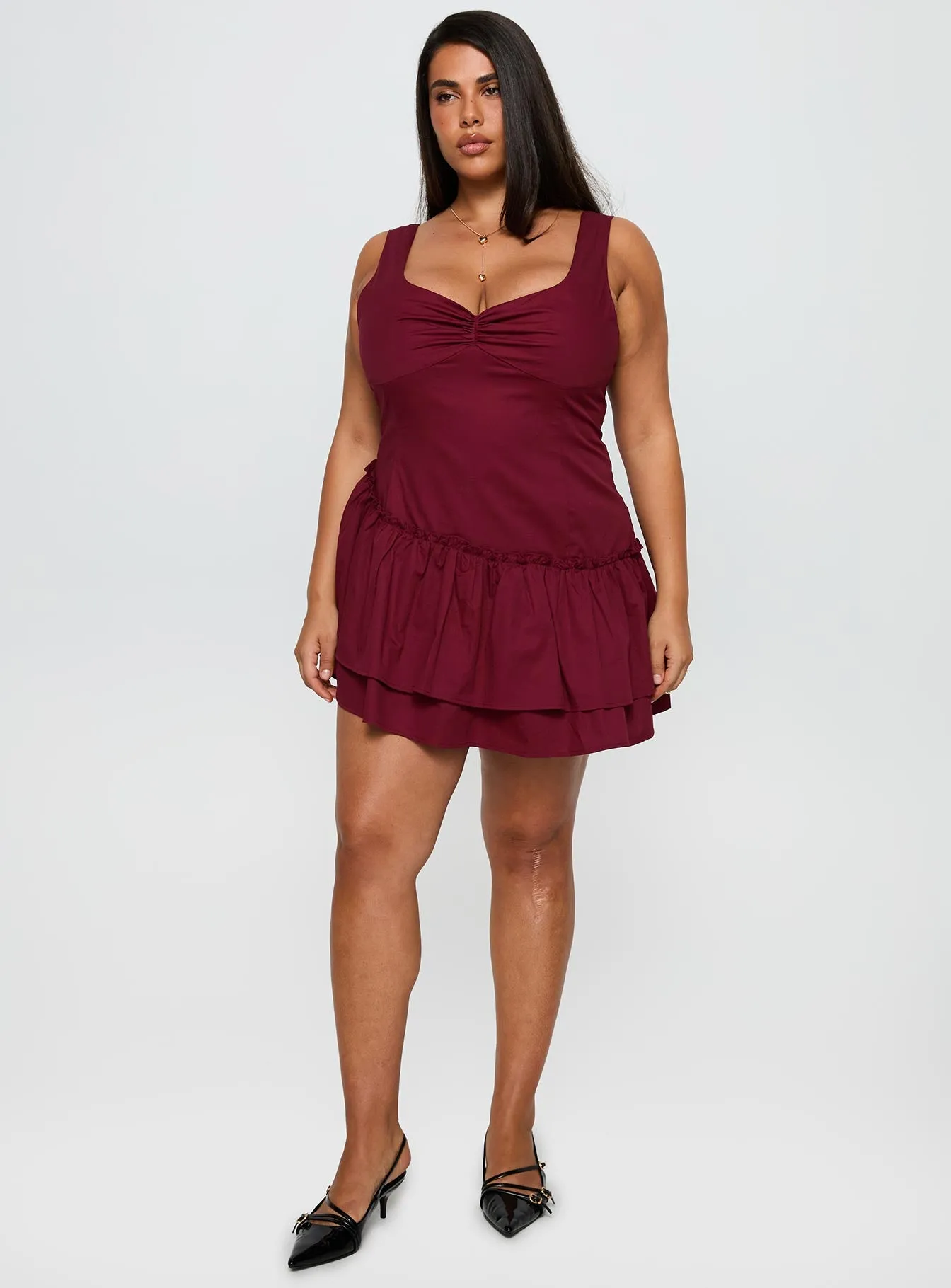 Shantelle Romper Burgundy Curve sold by Princess Polly product image thumbnail 3