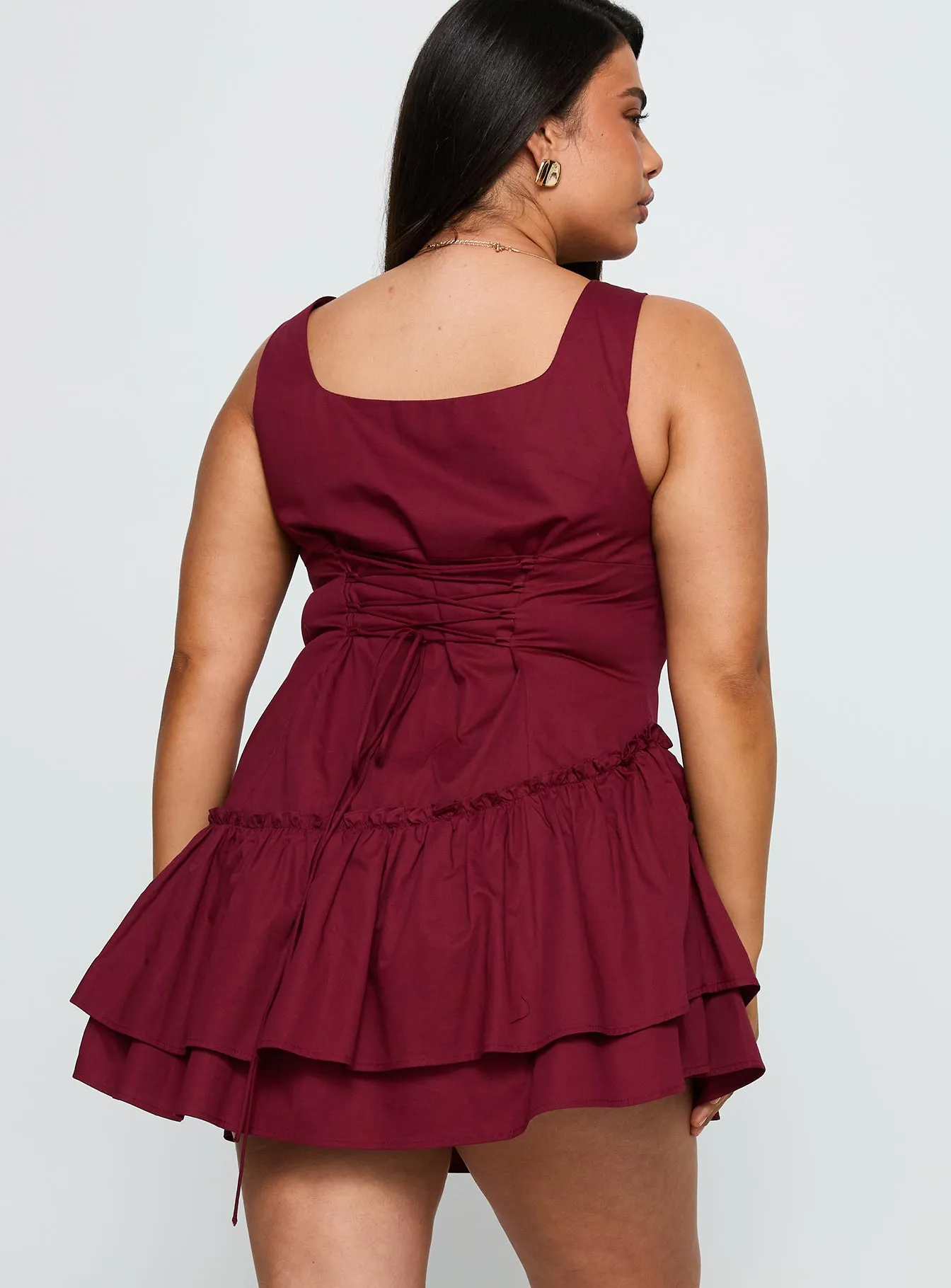 Shantelle Romper Burgundy Curve sold by Princess Polly product image thumbnail 5