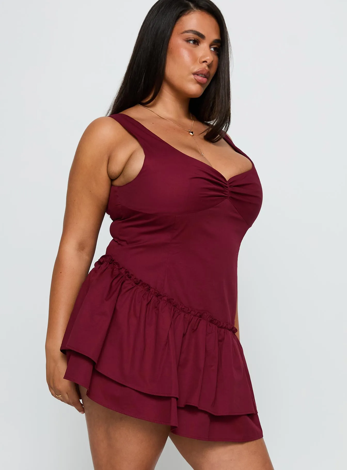 Shantelle Romper Burgundy Curve sold by Princess Polly product image thumbnail 4