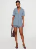 Bisou Bisou Short Sleeved Blazer Blue sold by Princess Polly