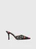 Cherry Season Pointed Toe Heels Black Multi sold by Princess Polly