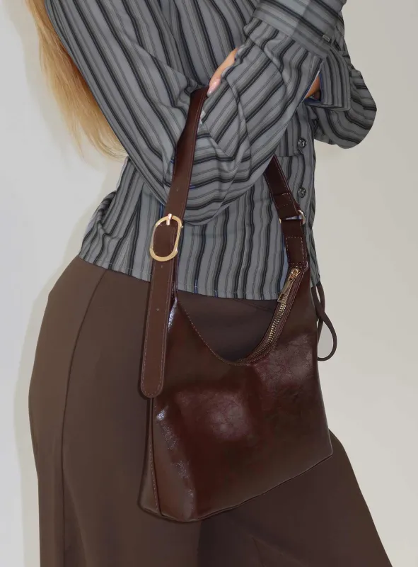 Lacen Medium Shoulder Bag Brown sold by Princess Polly