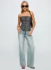 Soft Spoken Strapless Tie Up Top Black sold by Princess Polly