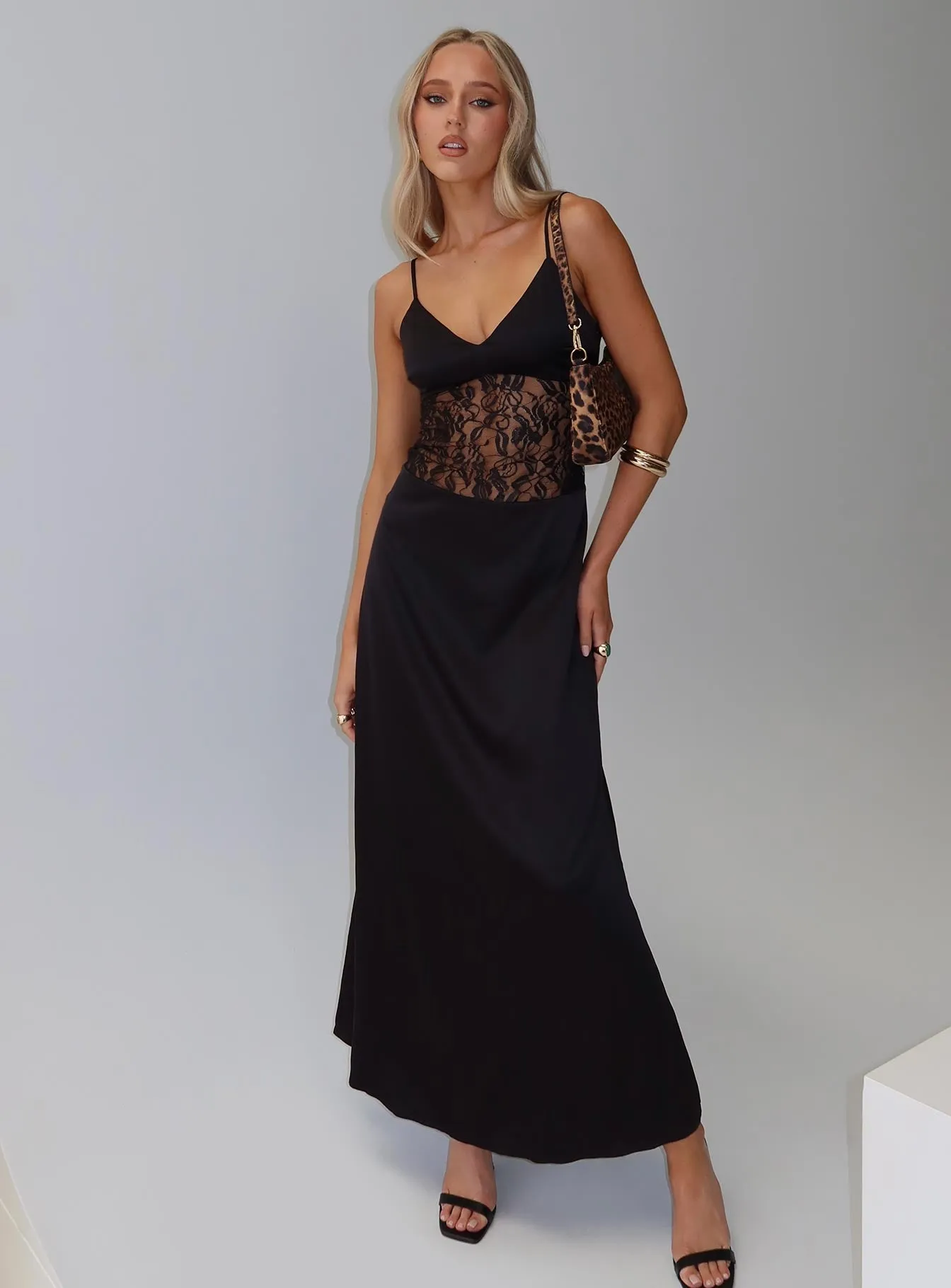 Captivate Lace Maxi Dress Black sold by Princess Polly