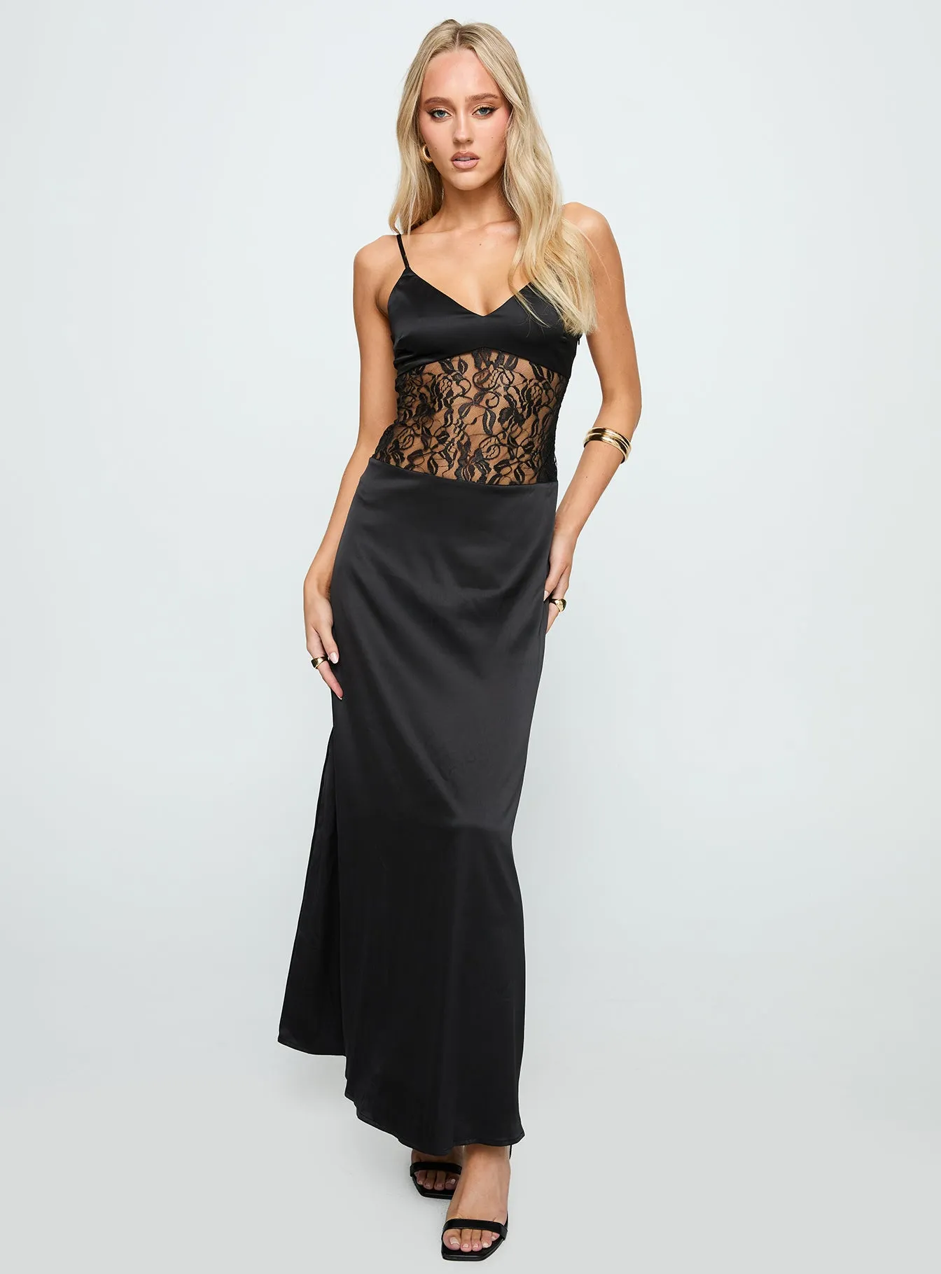 Captivate Lace Maxi Dress Black sold by Princess Polly product image thumbnail 2