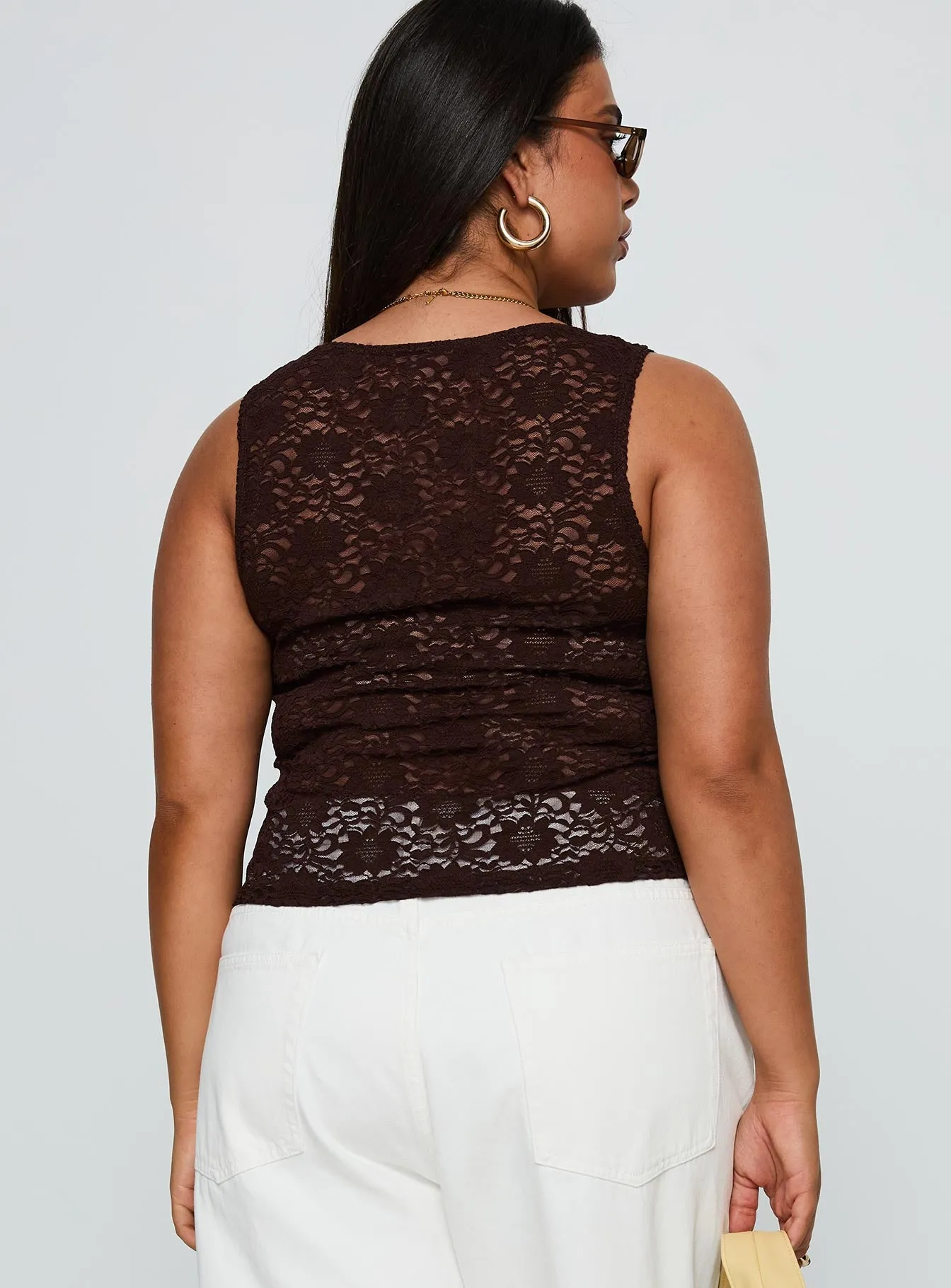 Bennington Lace Top Brown Curve sold by Princess Polly product image thumbnail 5