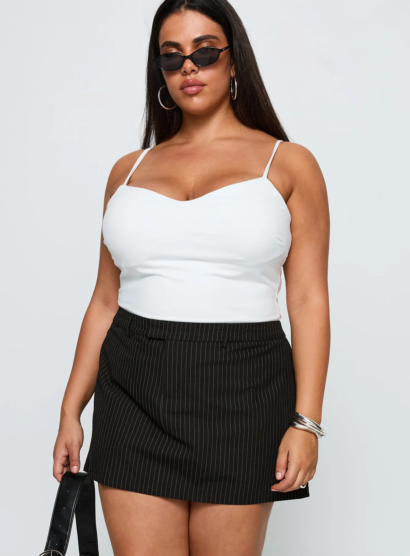 Feminique Skort Black Stripe Curve sold by Princess Polly