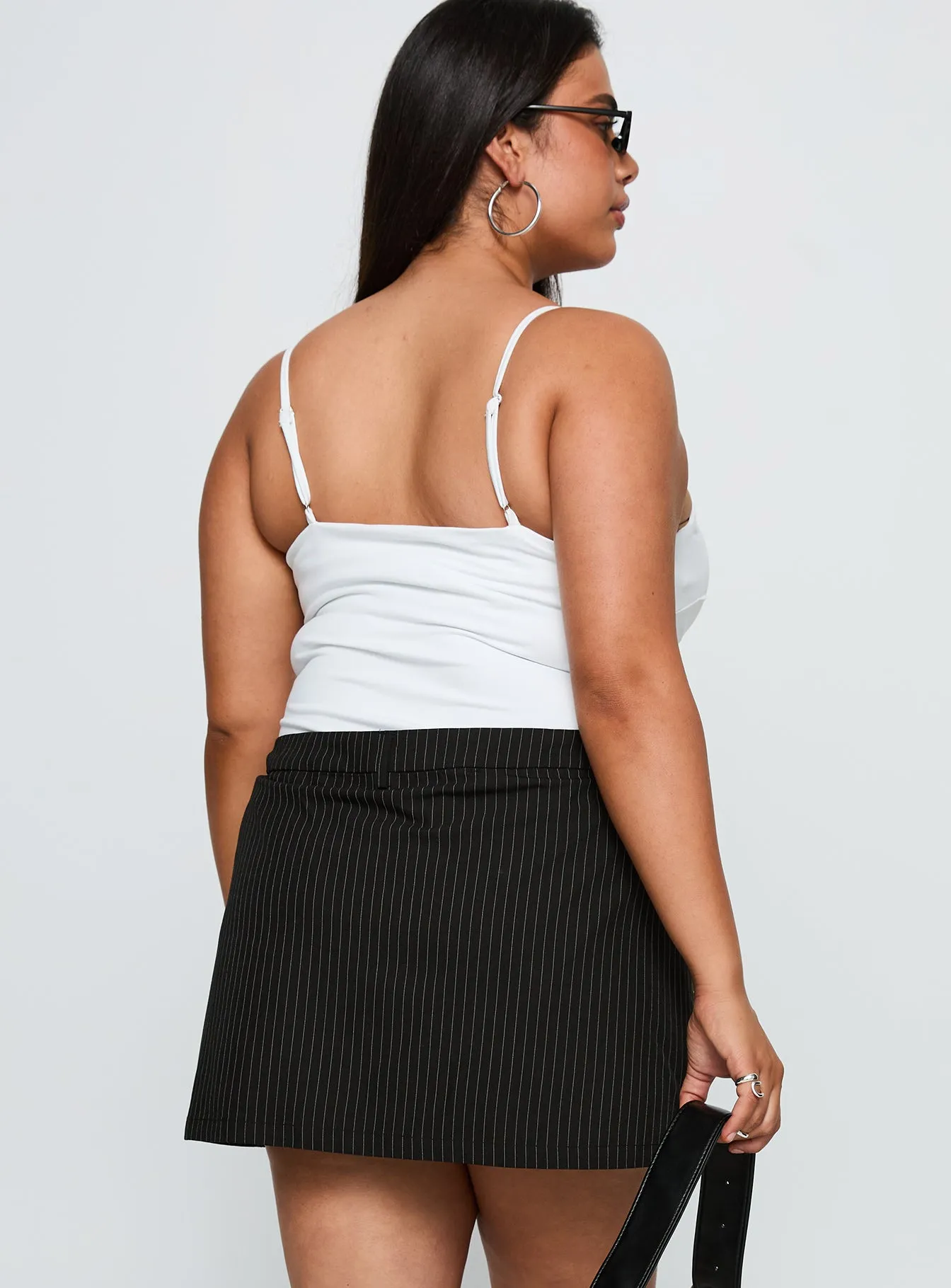 Feminique Skort Black Stripe Curve sold by Princess Polly product image thumbnail 4