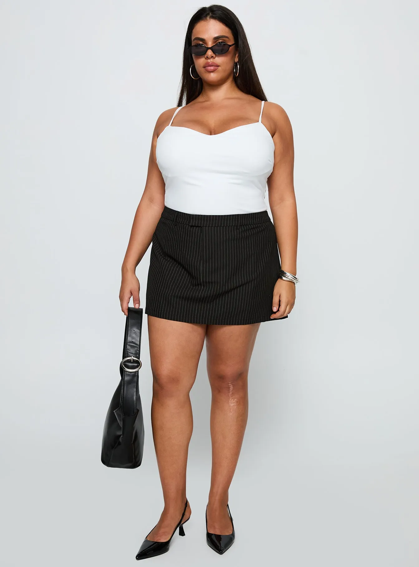 Feminique Skort Black Stripe Curve sold by Princess Polly product image thumbnail 2