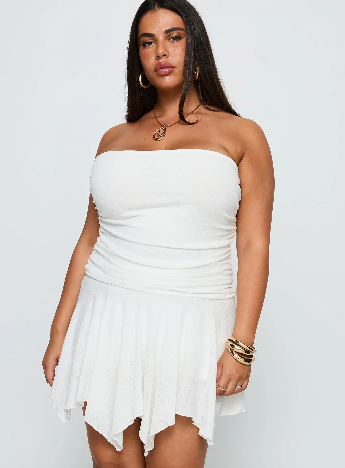 Minxie Strapless Playsuit White Curve sold by Princess Polly product image thumbnail 2