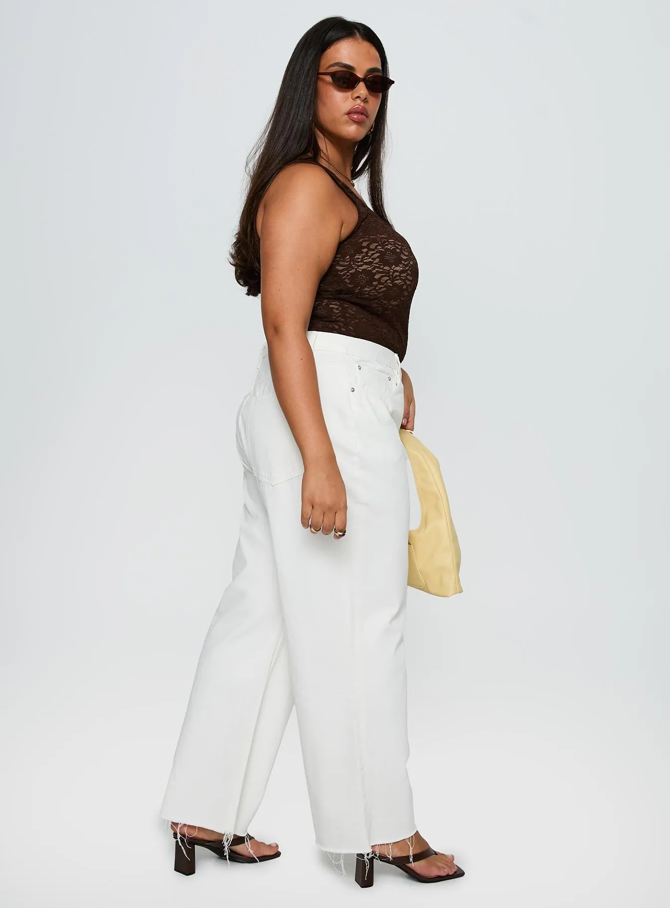 Fawcett High Rise Straight Leg Jeans White Curve sold by Princess Polly product image thumbnail 4