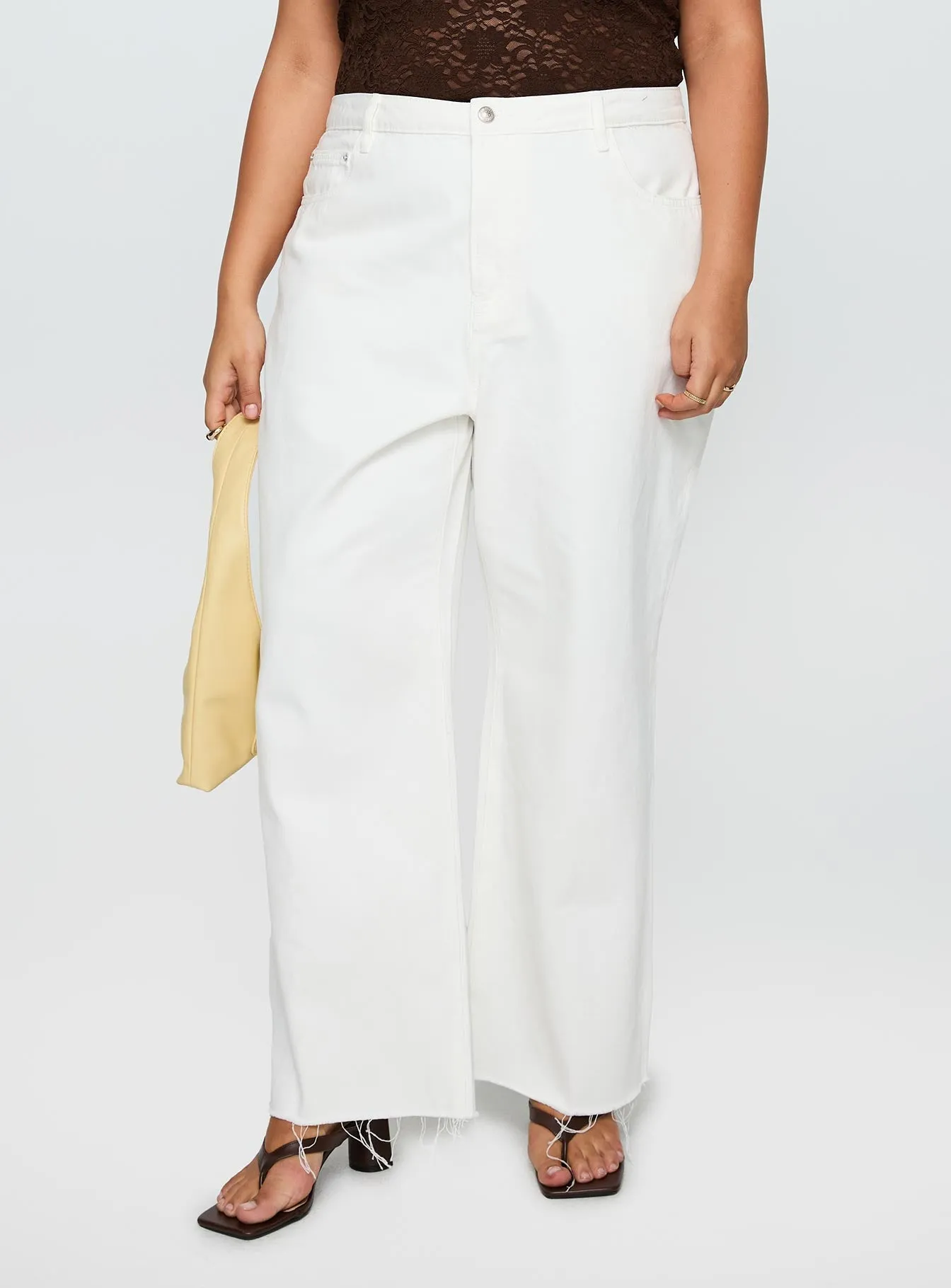 Fawcett High Rise Straight Leg Jeans White Curve sold by Princess Polly product image thumbnail 2