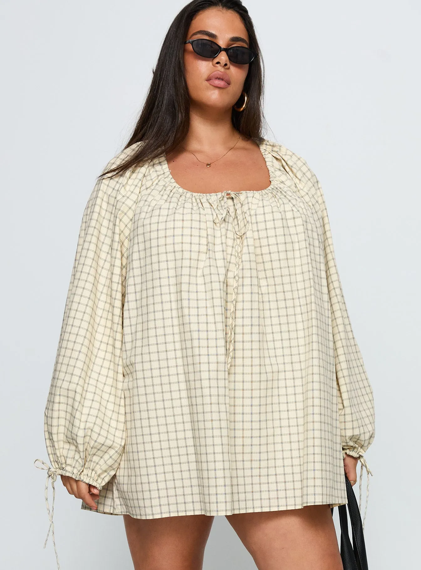 Preacher Playsuit White Check Curve sold by Princess Polly product image thumbnail 2