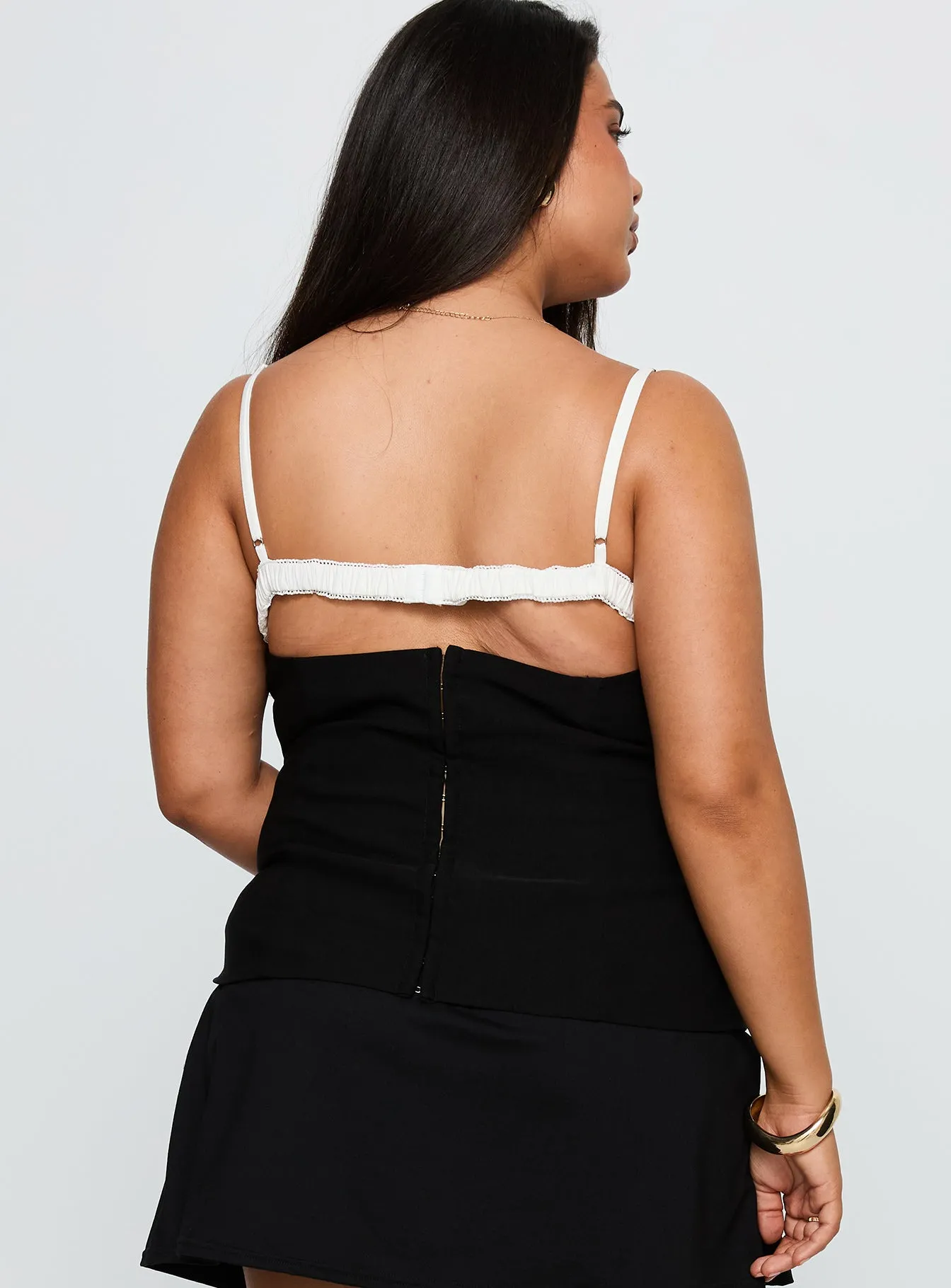 Renaissance Corset Lace Top Black / White Curve sold by Princess Polly product image thumbnail 5