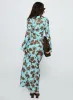 Elorie Long Sleeve Maxi Dress Blue / Brown sold by Princess Polly