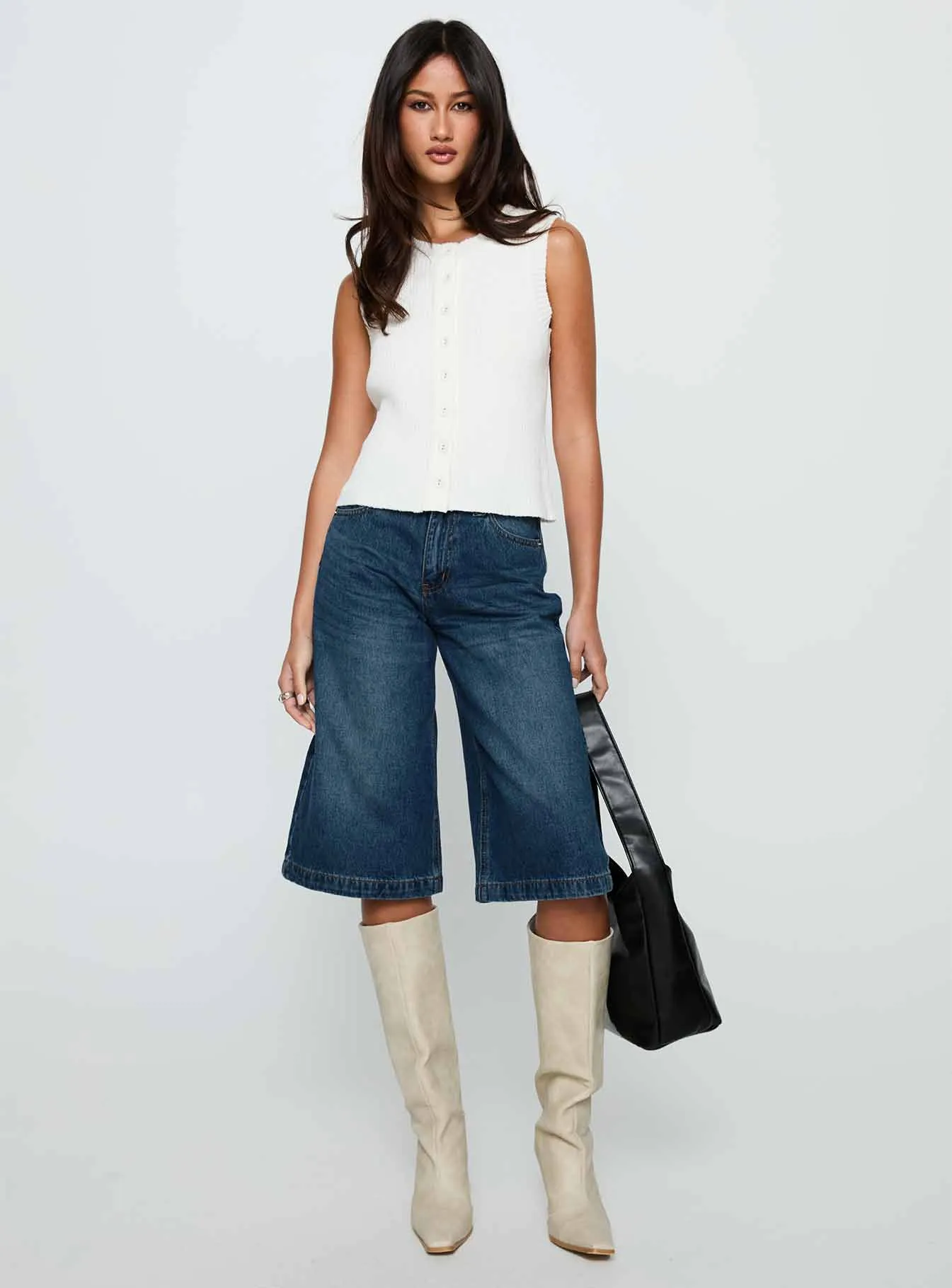 Ollison Longline Denim Shorts Blue sold by Princess Polly product image thumbnail 2