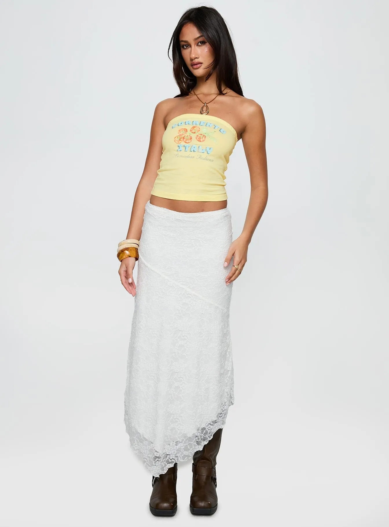 Sorrento Italy Strapless Top Yellow sold by Princess Polly product image thumbnail 2