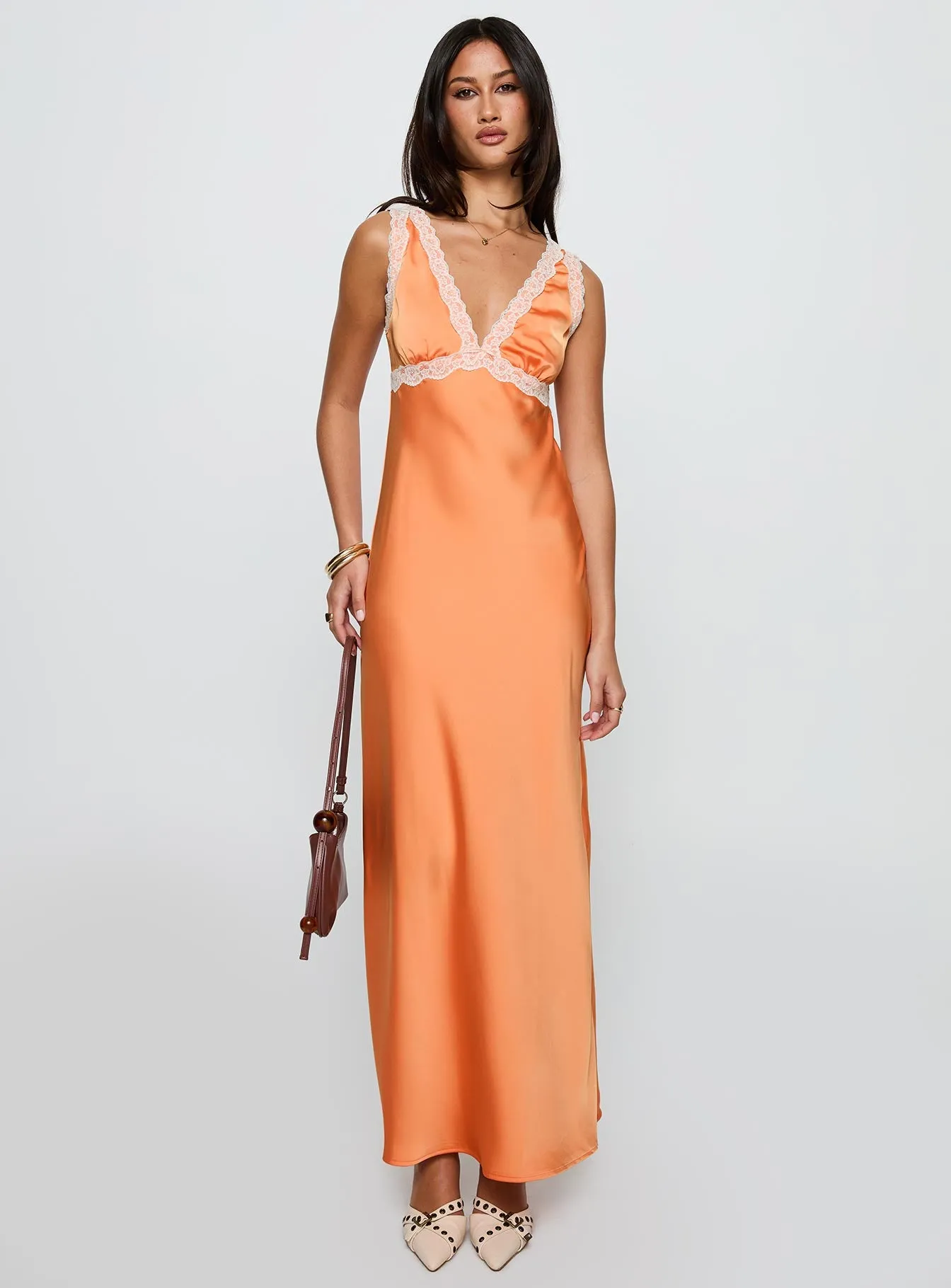 Natassja Maxi Dress Orange sold by Princess Polly