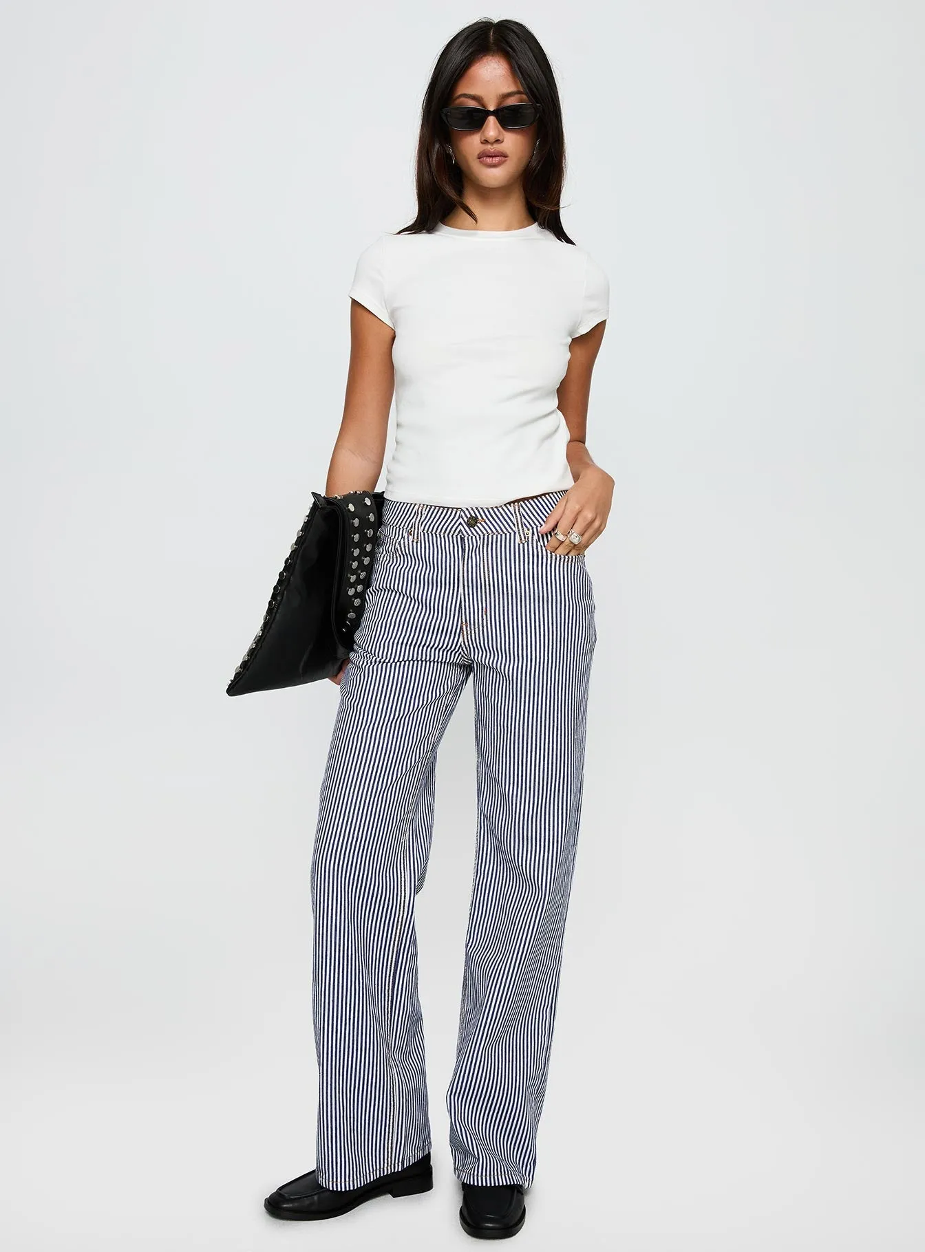 Top Model Jean Navy Stripe sold by Princess Polly product image thumbnail 3