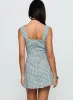 Dasha Mini Dress Blue / Brown Check sold by Princess Polly