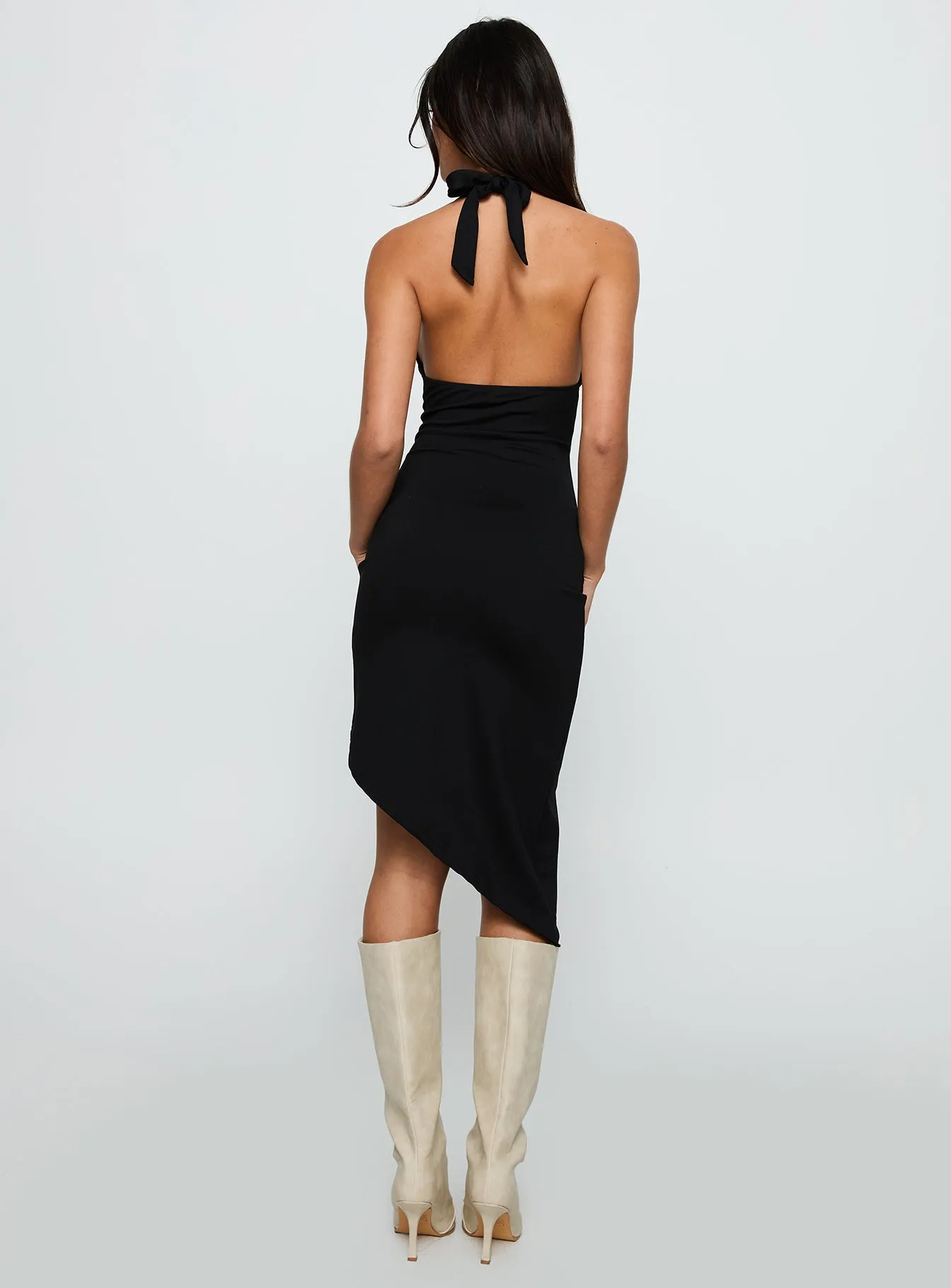 Whimsy Asymmetrical Midi Dress Black sold by Princess Polly product image thumbnail 5