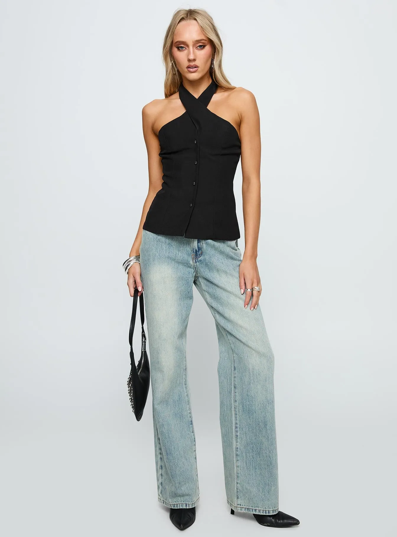 Light Is Coming Cross Detail Top Black sold by Princess Polly product image thumbnail 2