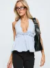 Nautique Halter Ruched Top Blue Stripe sold by Princess Polly