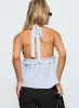 Nautique Halter Ruched Top Blue Stripe sold by Princess Polly