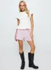 Bubbia Tie Up Shorts Purple / White sold by Princess Polly