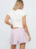 Bubbia Tie Up Shorts Purple / White sold by Princess Polly