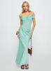 Only Exception Off The Shoulder Maxi Dress Aqua sold by Princess Polly